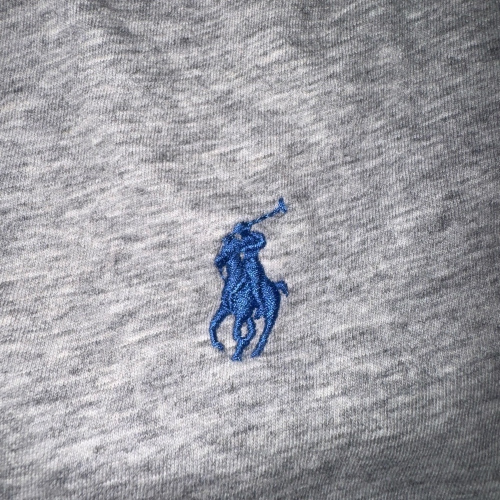 Ralph Lauren Heather Gray Crewneck Tee with Navy Logo - Picture 3 of 3